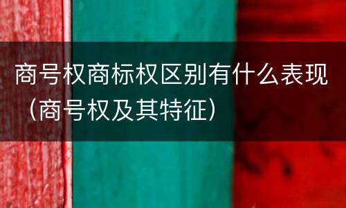 商号权商标权区别有什么表现（商号权及其特征）