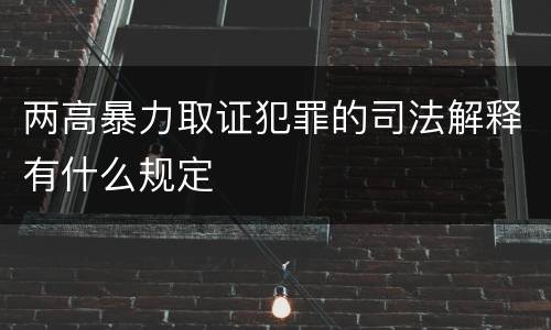 两高暴力取证犯罪的司法解释有什么规定