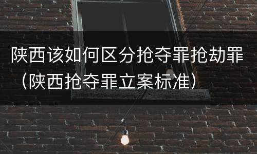 陕西该如何区分抢夺罪抢劫罪（陕西抢夺罪立案标准）