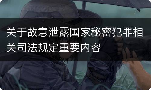 关于故意泄露国家秘密犯罪相关司法规定重要内容