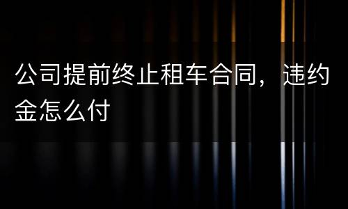 公司提前终止租车合同，违约金怎么付