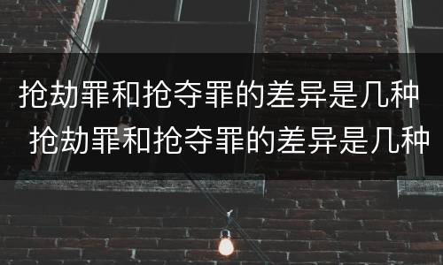 抢劫罪和抢夺罪的差异是几种 抢劫罪和抢夺罪的差异是几种形式