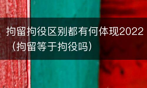 拘留拘役区别都有何体现2022（拘留等于拘役吗）