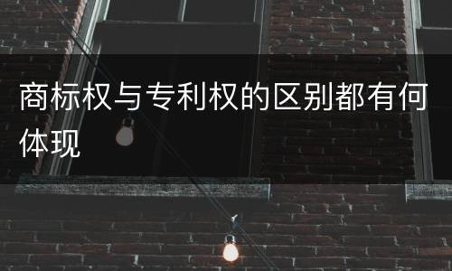 商标权与专利权的区别都有何体现