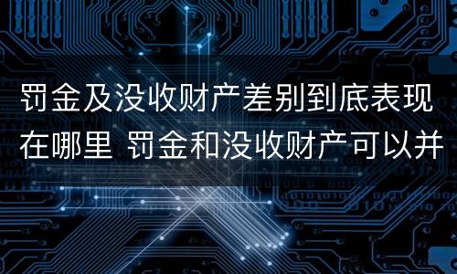 罚金及没收财产差别到底表现在哪里 罚金和没收财产可以并处吗