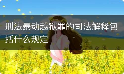 刑法暴动越狱罪的司法解释包括什么规定