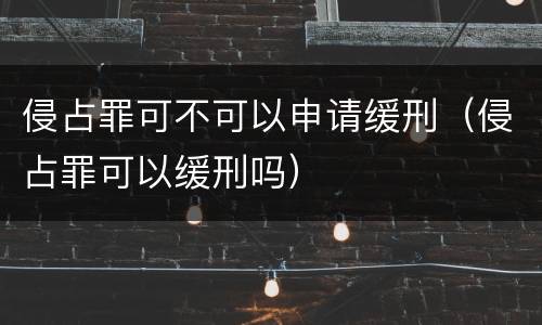 侵占罪可不可以申请缓刑（侵占罪可以缓刑吗）