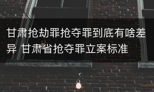 甘肃抢劫罪抢夺罪到底有啥差异 甘肃省抢夺罪立案标准