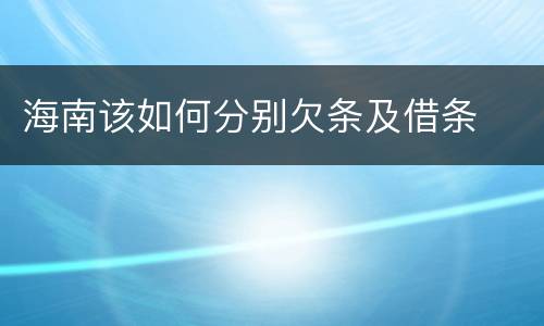 海南该如何分别欠条及借条