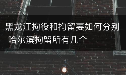 黑龙江拘役和拘留要如何分别 哈尔滨拘留所有几个