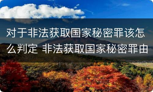 对于非法获取国家秘密罪该怎么判定 非法获取国家秘密罪由谁侦查