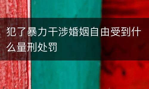 犯了暴力干涉婚姻自由受到什么量刑处罚