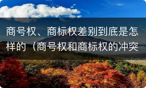 商号权、商标权差别到底是怎样的（商号权和商标权的冲突和解决）