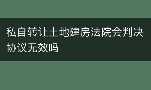 私自转让土地建房法院会判决协议无效吗