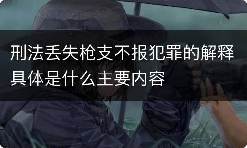 刑法丢失枪支不报犯罪的解释具体是什么主要内容