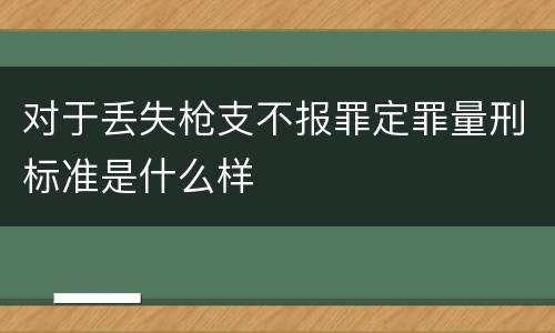 对于丢失枪支不报罪定罪量刑标准是什么样