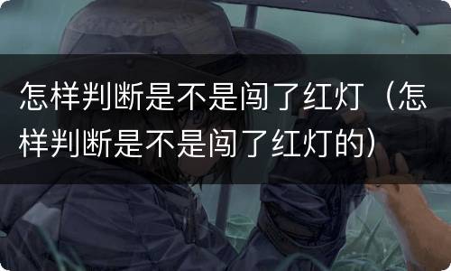 怎样判断是不是闯了红灯（怎样判断是不是闯了红灯的）