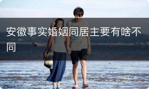 安徽事实婚姻同居主要有啥不同