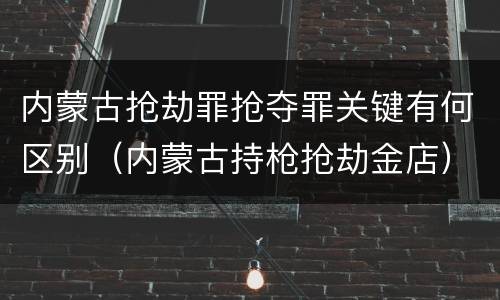 内蒙古抢劫罪抢夺罪关键有何区别（内蒙古持枪抢劫金店）