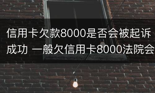 信用卡欠款8000是否会被起诉成功 一般欠信用卡8000法院会不会处理