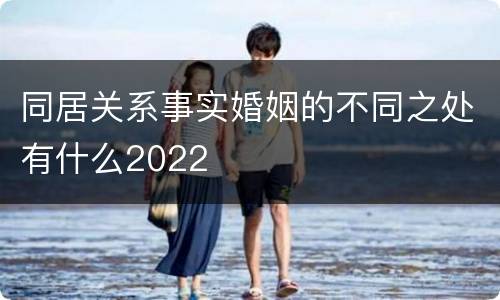 同居关系事实婚姻的不同之处有什么2022