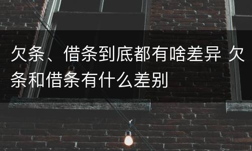 欠条、借条到底都有啥差异 欠条和借条有什么差别