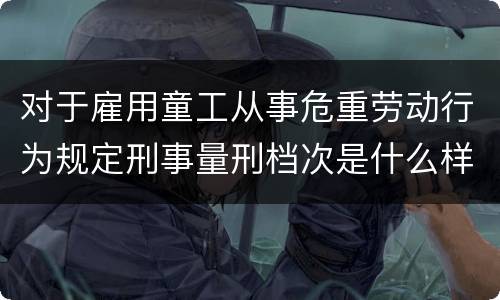 对于雇用童工从事危重劳动行为规定刑事量刑档次是什么样