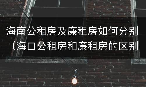 海南公租房及廉租房如何分别（海口公租房和廉租房的区别）