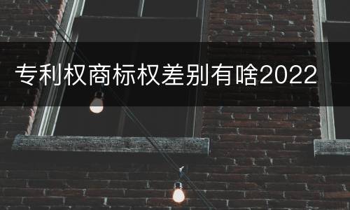 专利权商标权差别有啥2022