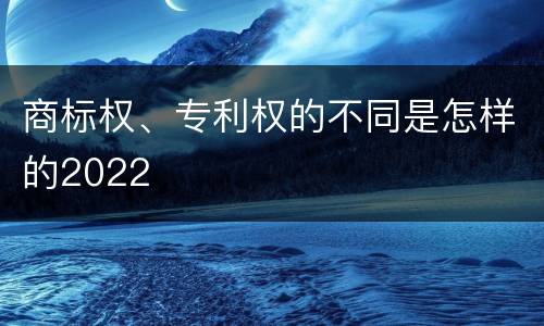 商标权、专利权的不同是怎样的2022