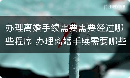 办理离婚手续需要需要经过哪些程序 办理离婚手续需要哪些手续