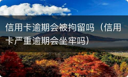 信用卡逾期会被拘留吗（信用卡严重逾期会坐牢吗）