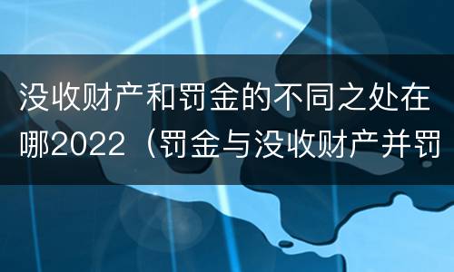 没收财产和罚金的不同之处在哪2022（罚金与没收财产并罚）