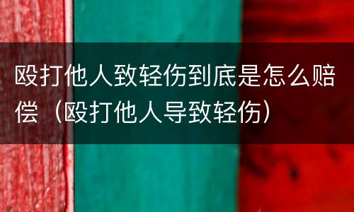 殴打他人致轻伤到底是怎么赔偿（殴打他人导致轻伤）