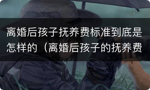 离婚后孩子抚养费标准到底是怎样的（离婚后孩子的抚养费一般是多少钱）