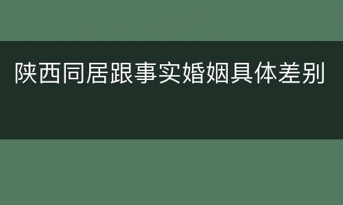 陕西同居跟事实婚姻具体差别