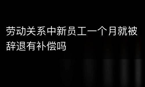 劳动关系中新员工一个月就被辞退有补偿吗