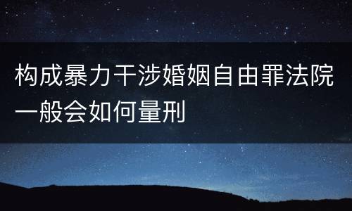 构成暴力干涉婚姻自由罪法院一般会如何量刑