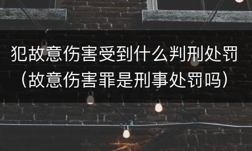 犯故意伤害受到什么判刑处罚（故意伤害罪是刑事处罚吗）