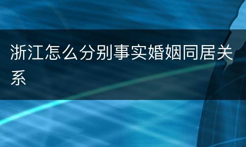 浙江怎么分别事实婚姻同居关系