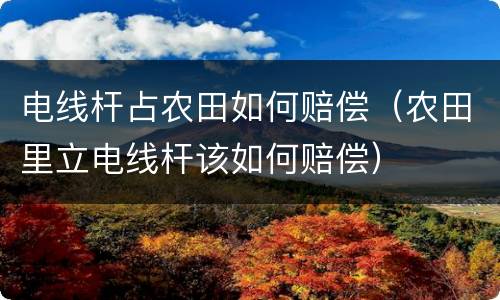 电线杆占农田如何赔偿（农田里立电线杆该如何赔偿）