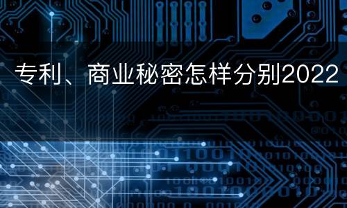 专利、商业秘密怎样分别2022