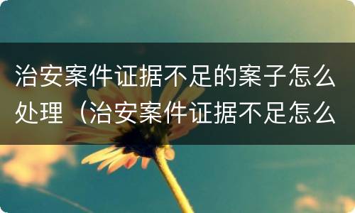 治安案件证据不足的案子怎么处理（治安案件证据不足怎么办可以终止调查吗）