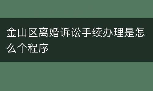 金山区离婚诉讼手续办理是怎么个程序