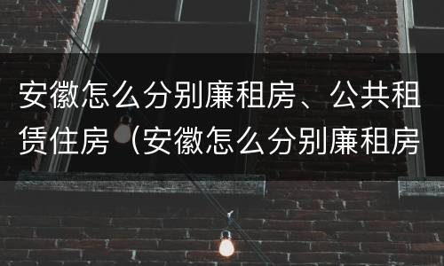 安徽怎么分别廉租房、公共租赁住房（安徽怎么分别廉租房,公共租赁住房）