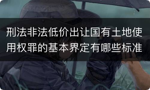 刑法非法低价出让国有土地使用权罪的基本界定有哪些标准