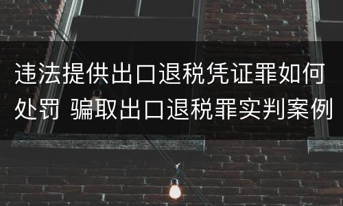 违法提供出口退税凭证罪如何处罚 骗取出口退税罪实判案例