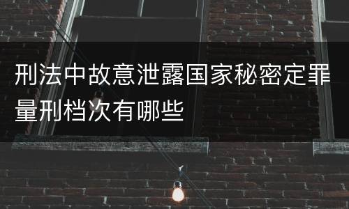 刑法中故意泄露国家秘密定罪量刑档次有哪些