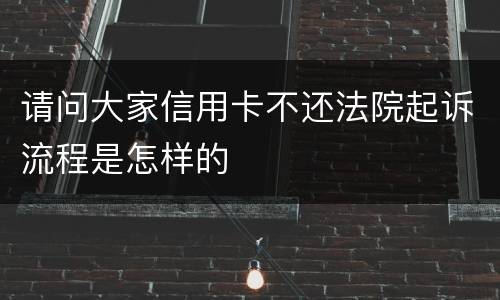 请问大家信用卡不还法院起诉流程是怎样的