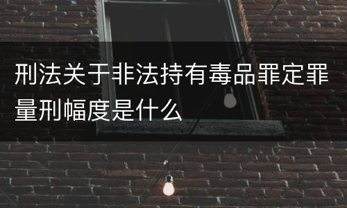 刑法关于非法持有毒品罪定罪量刑幅度是什么